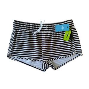 O'Neill Black and White Striped Swim Shorts
